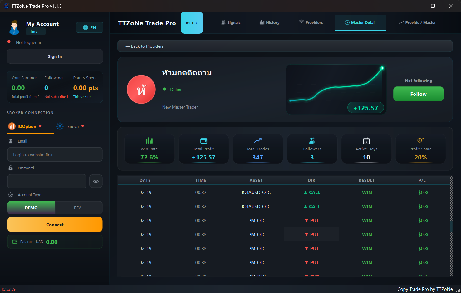 Copy Trade Pro Master Details